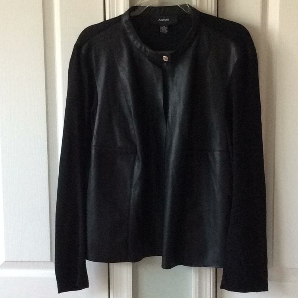 Faux-Leather and Linen blazer